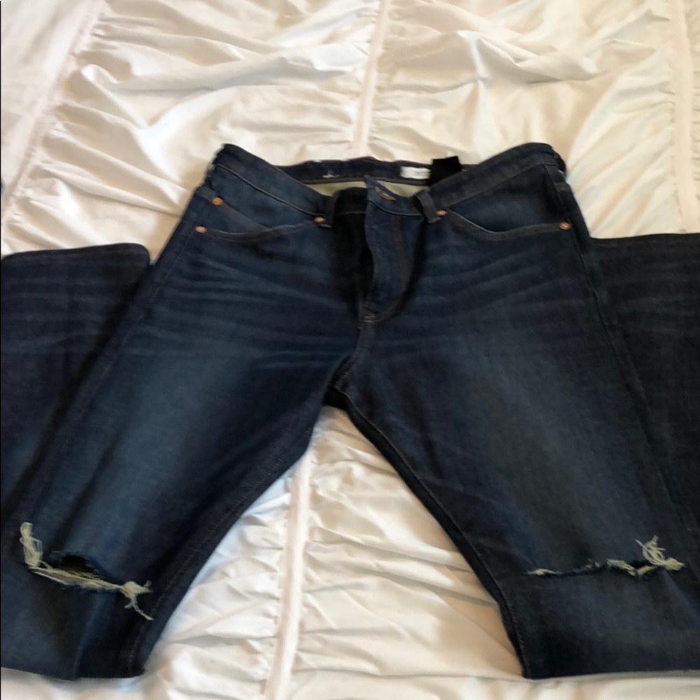 Skinny stretch dark washed stretch jeans